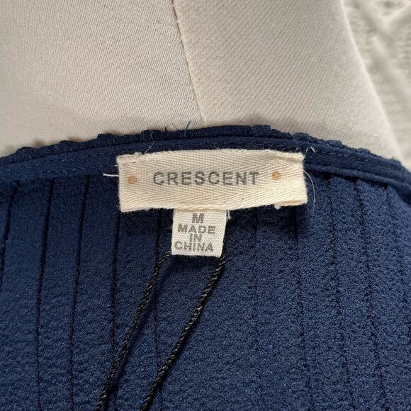 NWT CRESCENT |  Navy Blue Pleated Frill Hem Open-Front Cardigan | Women's M - Picture 5 of 8